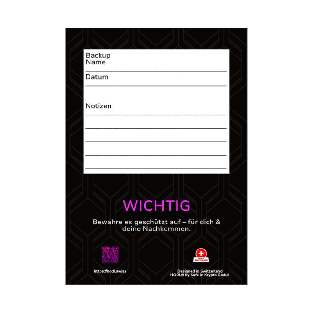 HODL Safe Paper - 3er Set | Crypto Wallet | bitConsult